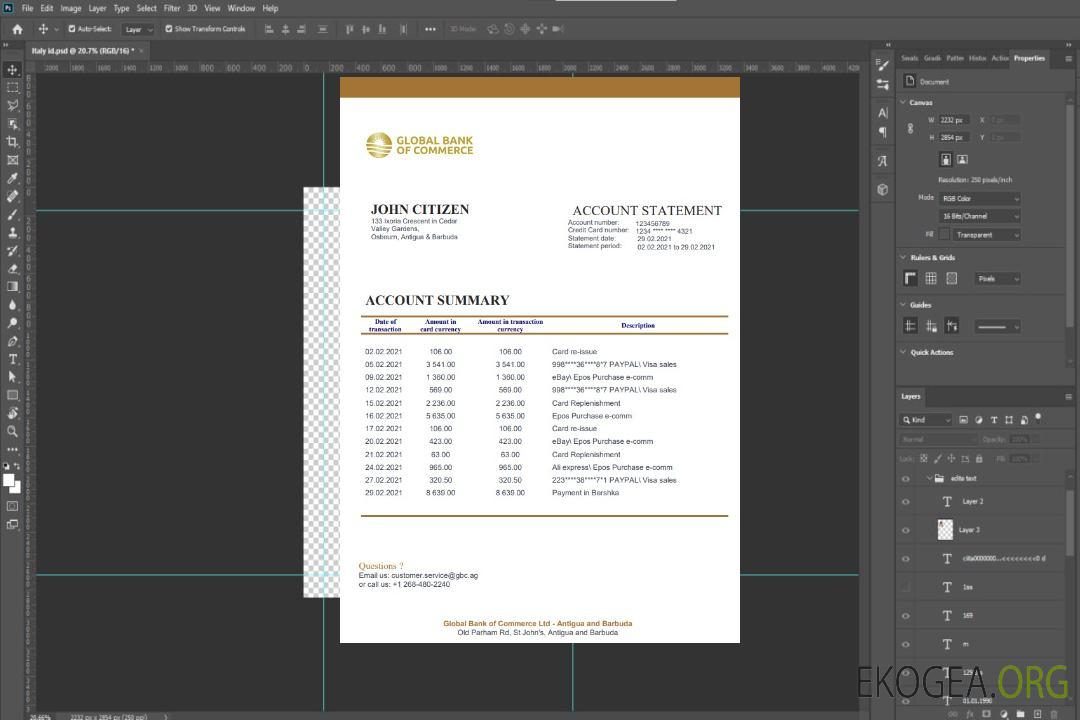 Relevé bancaire d'Antigua-et-Barbuda Global Bank of Commerce xls template Relevé bancaire d'Antigua-et-Barbuda Global Bank of Commerce xls template